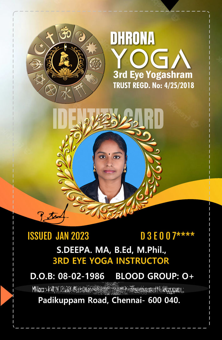 S. Deepa - Dhrona 3rd Eye Yoga Instructor