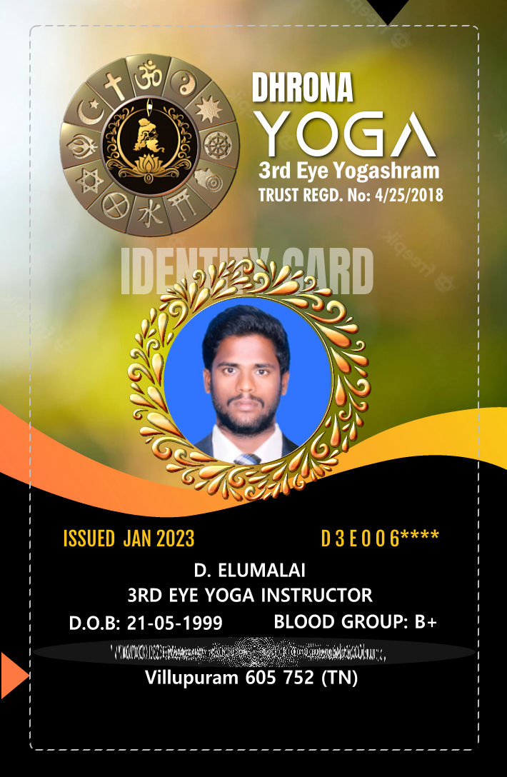 D. Elumalai - Dhrona 3rd Eye Yoga Instructor