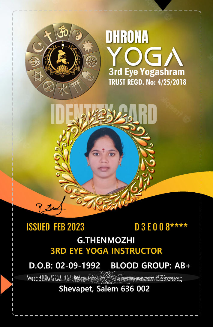 G. Thenmozhi - Dhrona 3rd Eye Yoga Instructor